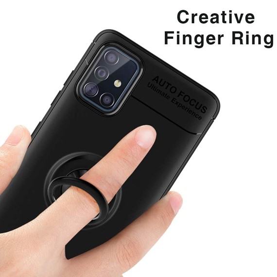 Samsung Galaxy A71 CaseUp Finger Ring Holder Kılıf Lacivert 4